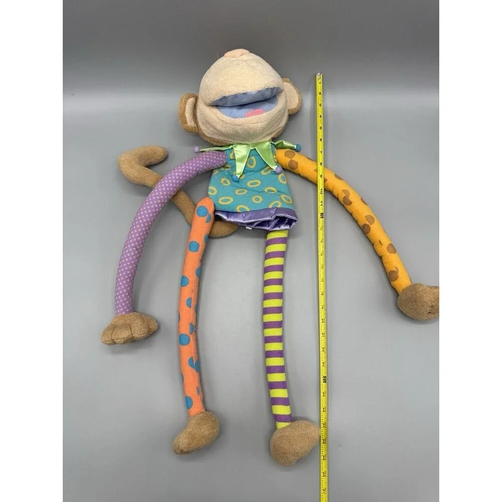 Manhattan Toy Monkey Jester Plush Hand Puppet Magnetic Hands & Feet Polka Dots